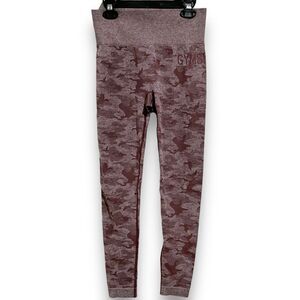 GYMSHARK Red Purple Camouflage Leggings Size Small